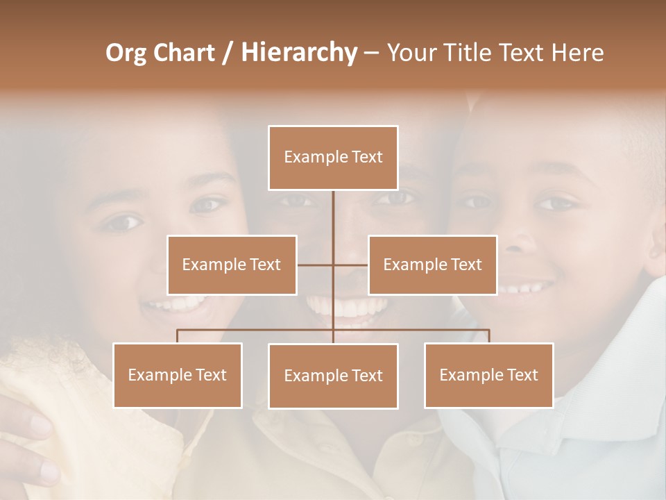 Man And Two Young Children Embracing And Smiling PowerPoint Template