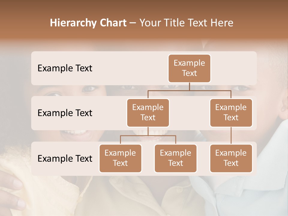 Man And Two Young Children Embracing And Smiling PowerPoint Template