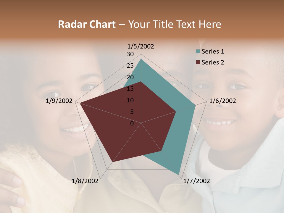 Man And Two Young Children Embracing And Smiling PowerPoint Template