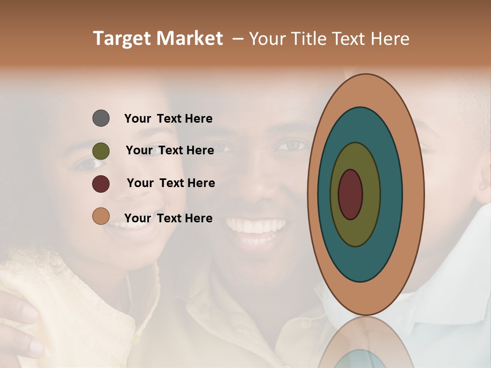 Man And Two Young Children Embracing And Smiling PowerPoint Template