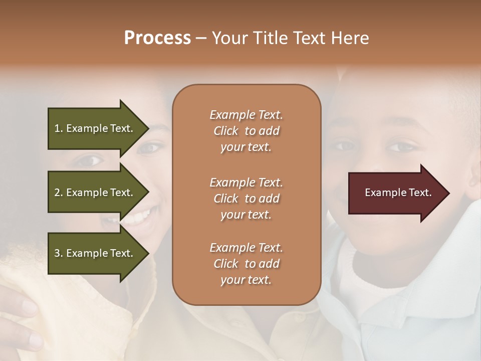 Man And Two Young Children Embracing And Smiling PowerPoint Template
