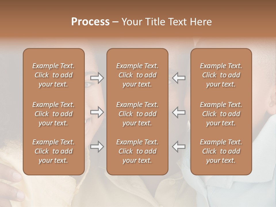 Man And Two Young Children Embracing And Smiling PowerPoint Template
