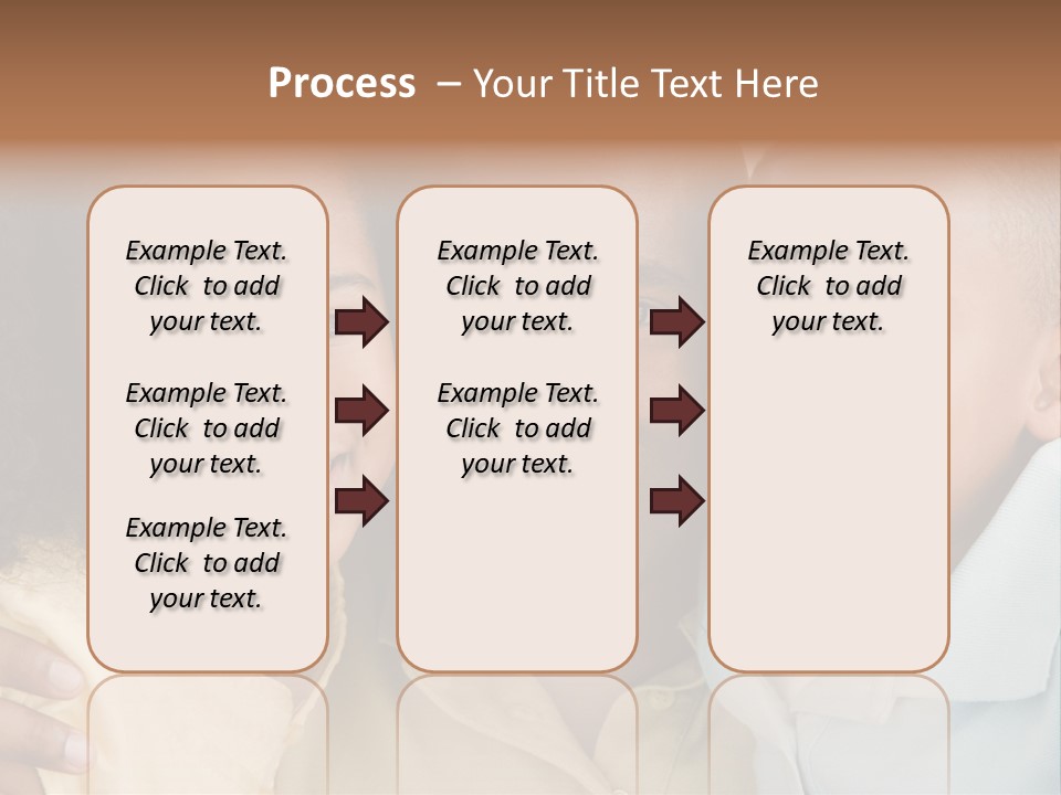 Man And Two Young Children Embracing And Smiling PowerPoint Template