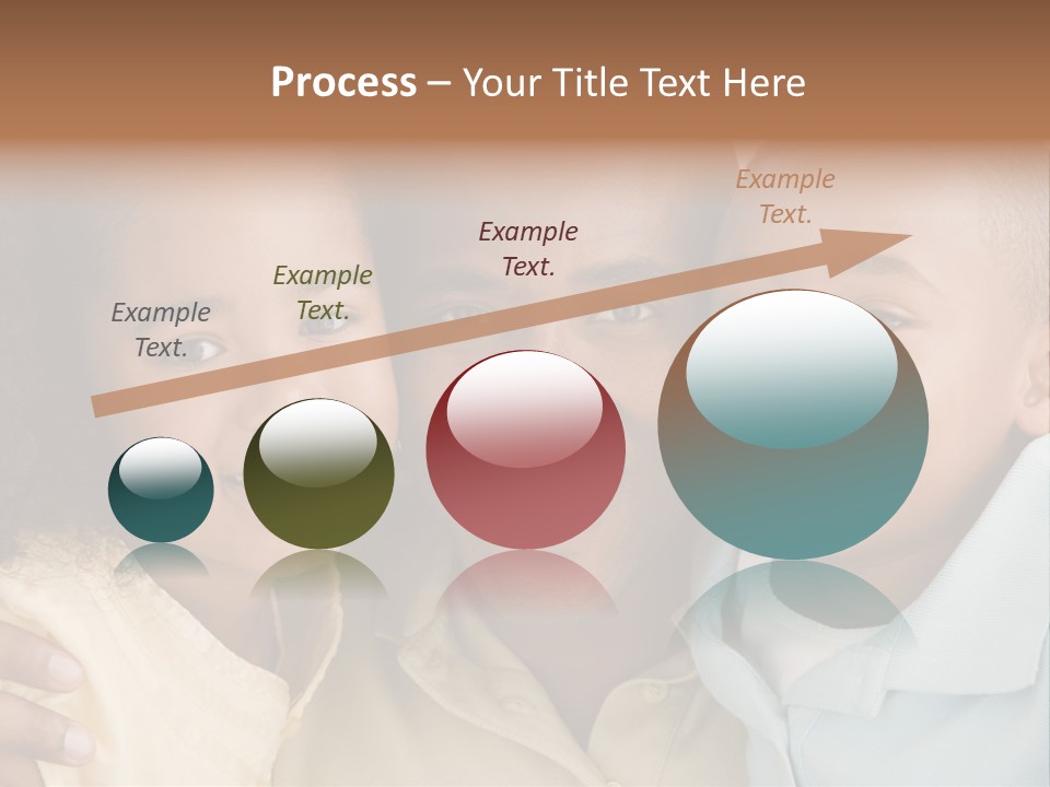 Man And Two Young Children Embracing And Smiling PowerPoint Template