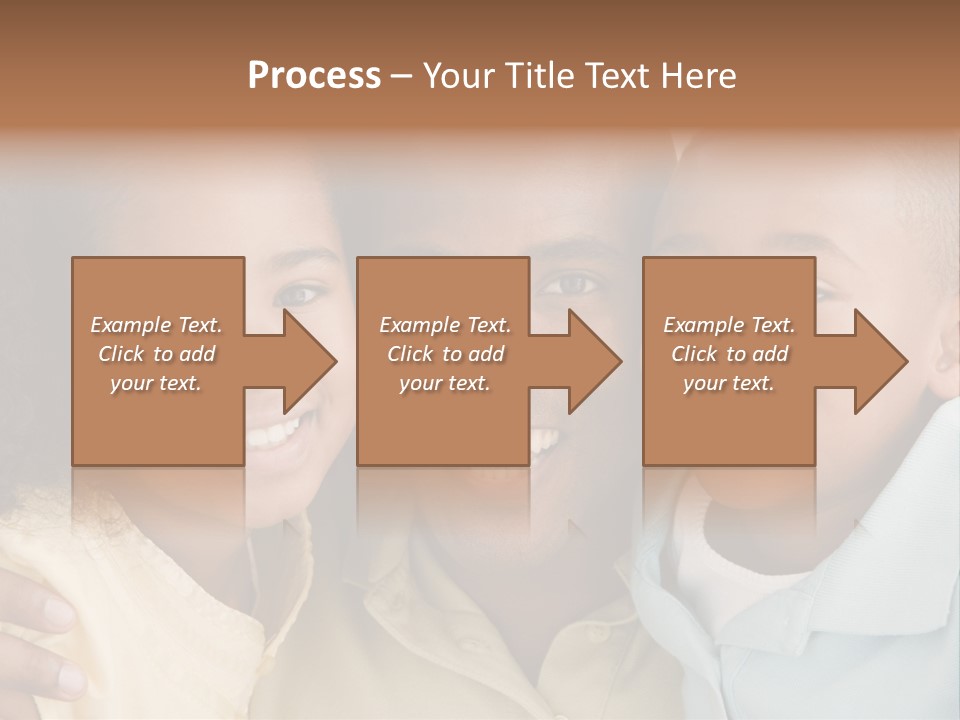 Man And Two Young Children Embracing And Smiling PowerPoint Template