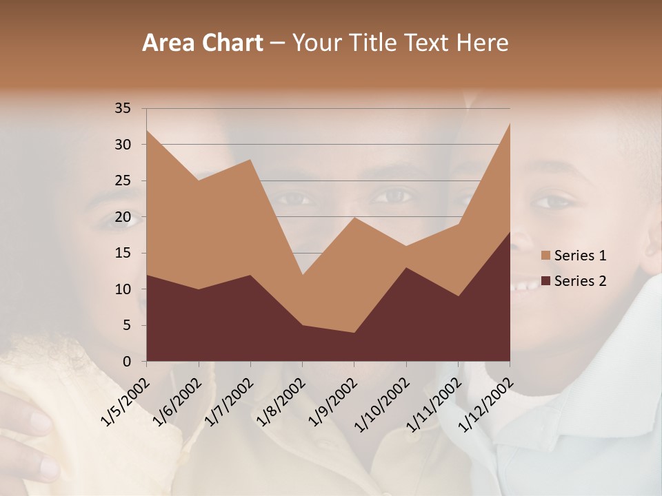 Man And Two Young Children Embracing And Smiling PowerPoint Template