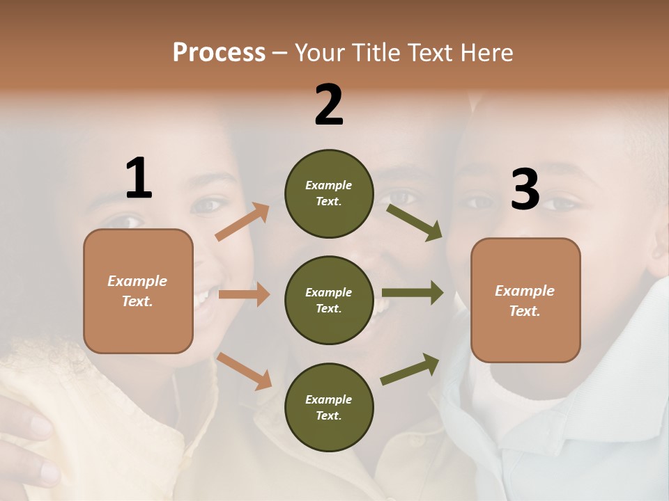 Man And Two Young Children Embracing And Smiling PowerPoint Template