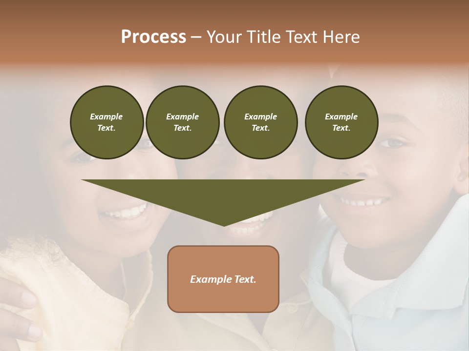 Man And Two Young Children Embracing And Smiling PowerPoint Template