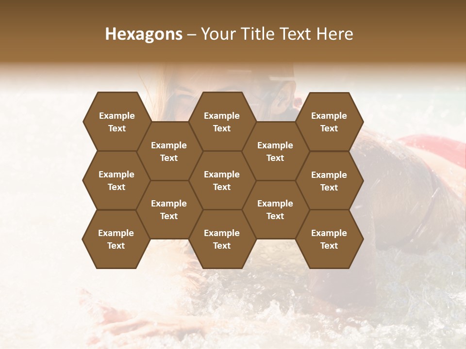 A Woman Is In The Water On A Surfboard PowerPoint Template