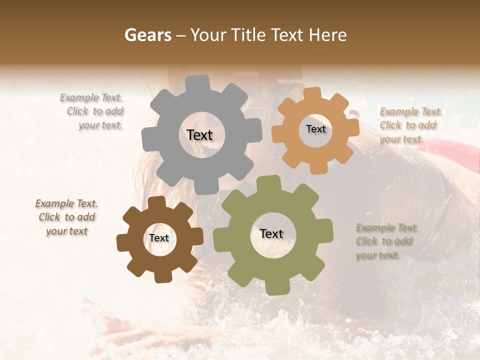 A Woman Is In The Water On A Surfboard PowerPoint Template