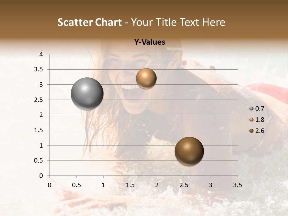 A Woman Is In The Water On A Surfboard PowerPoint Template