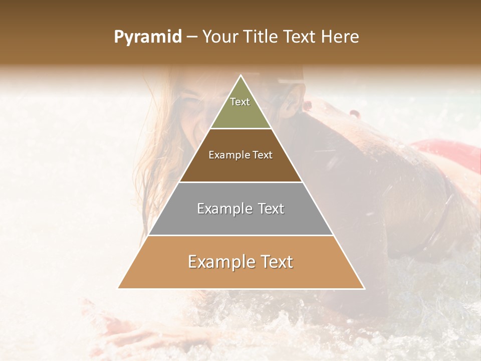 A Woman Is In The Water On A Surfboard PowerPoint Template
