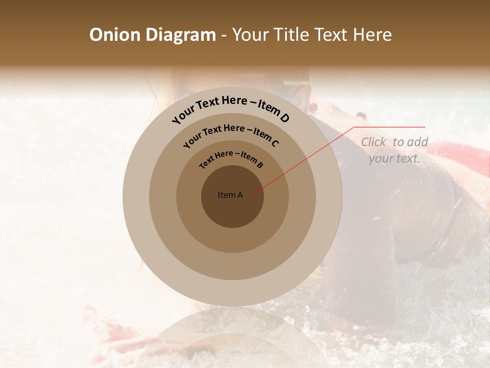 A Woman Is In The Water On A Surfboard PowerPoint Template