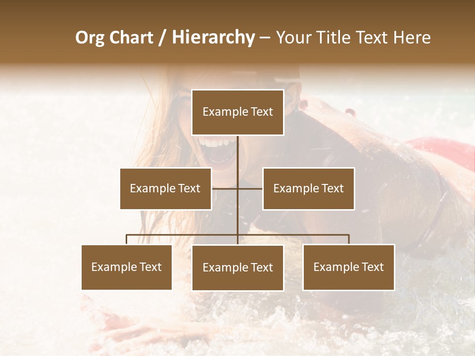 A Woman Is In The Water On A Surfboard PowerPoint Template