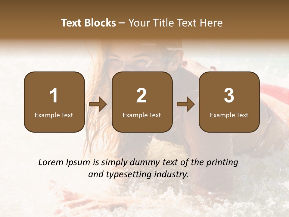 A Woman Is In The Water On A Surfboard PowerPoint Template