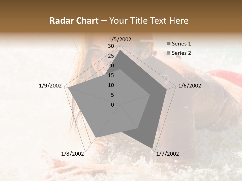 A Woman Is In The Water On A Surfboard PowerPoint Template