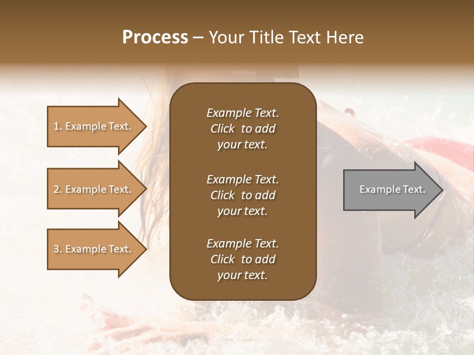 A Woman Is In The Water On A Surfboard PowerPoint Template