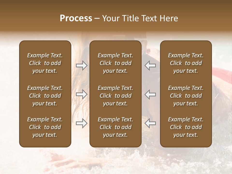 A Woman Is In The Water On A Surfboard PowerPoint Template