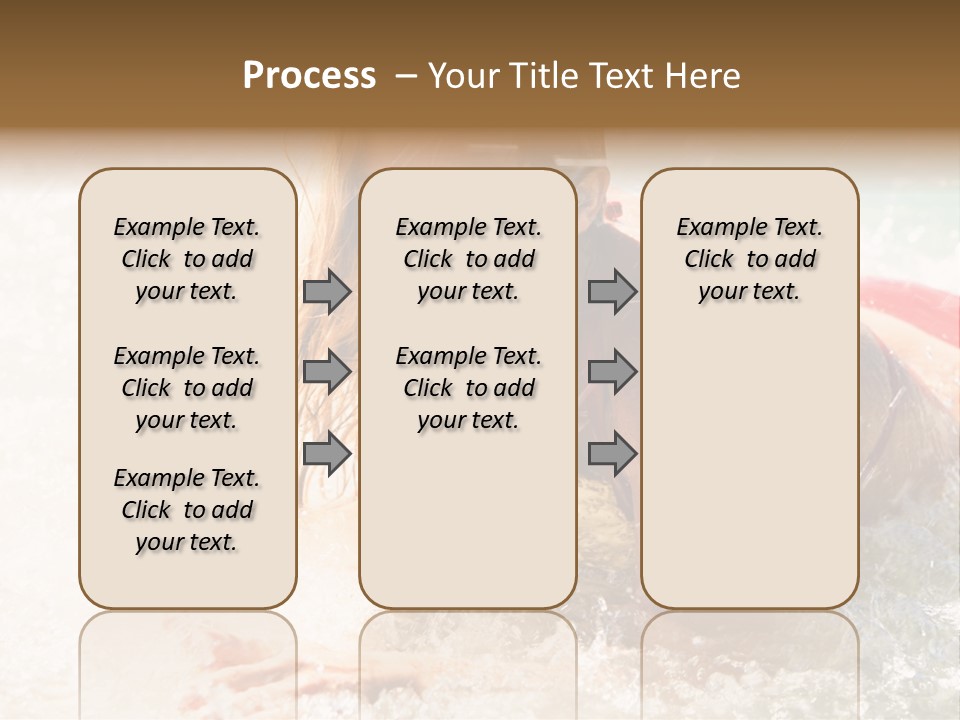 A Woman Is In The Water On A Surfboard PowerPoint Template