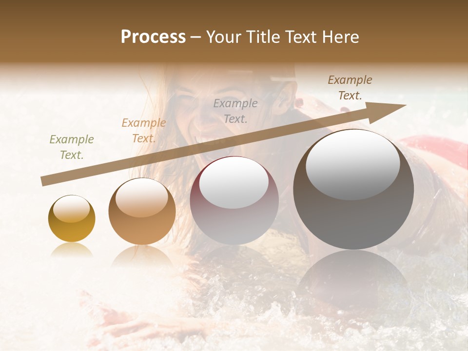 A Woman Is In The Water On A Surfboard PowerPoint Template