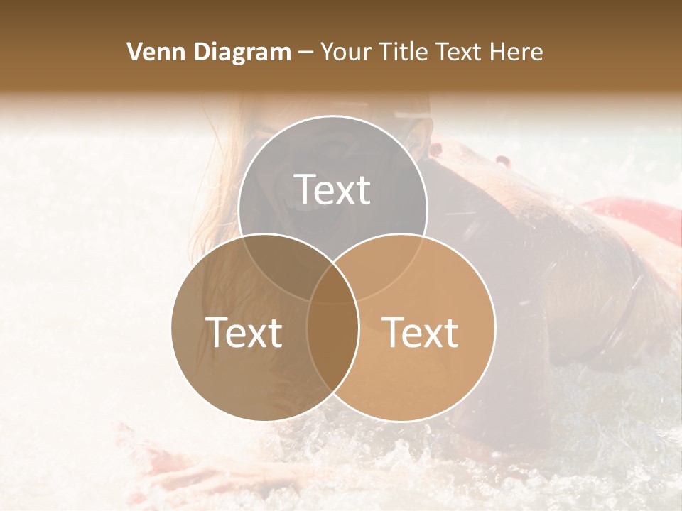 A Woman Is In The Water On A Surfboard PowerPoint Template