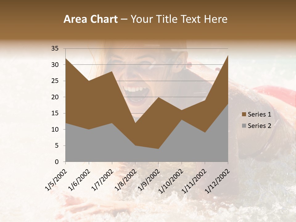 A Woman Is In The Water On A Surfboard PowerPoint Template