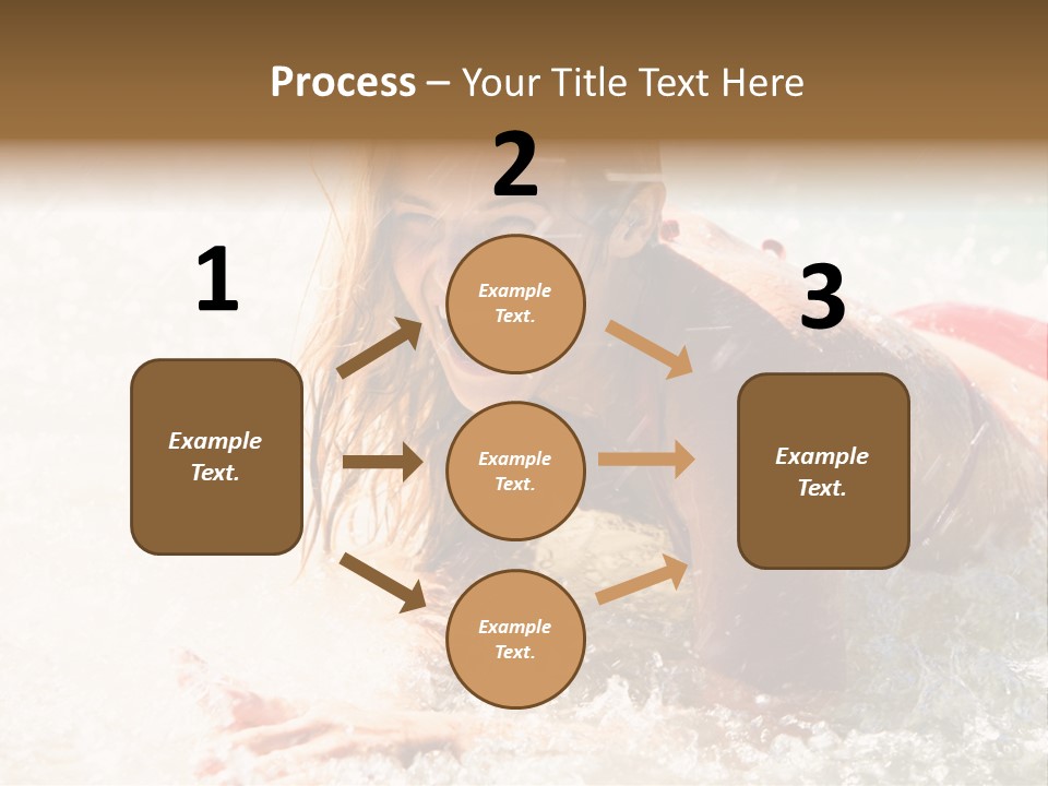 A Woman Is In The Water On A Surfboard PowerPoint Template