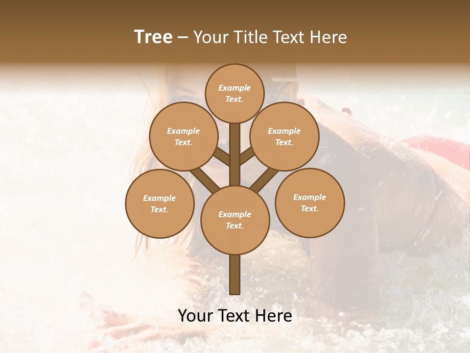 A Woman Is In The Water On A Surfboard PowerPoint Template
