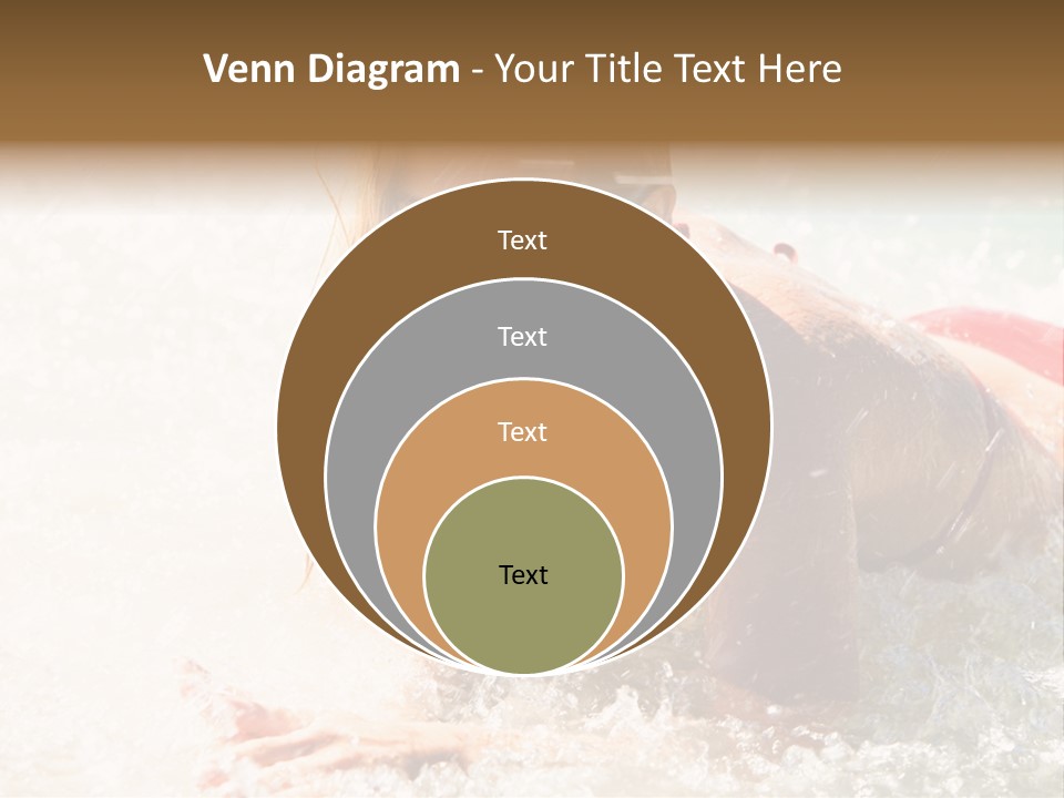 A Woman Is In The Water On A Surfboard PowerPoint Template