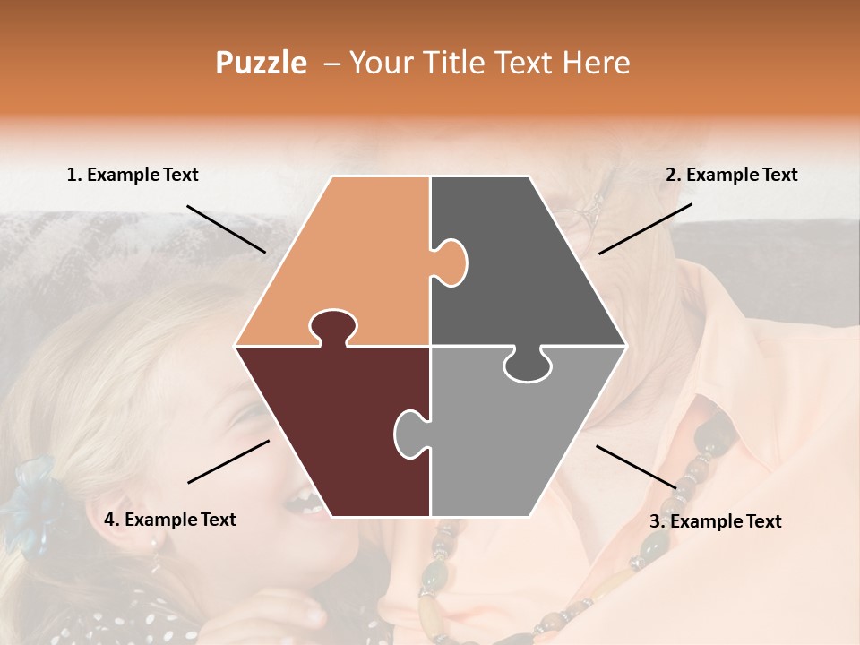 A Little Girl With Is Laughing With Her Great-Grandmother PowerPoint Template