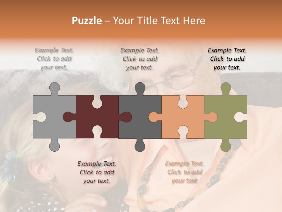 A Little Girl With Is Laughing With Her Great-Grandmother PowerPoint Template