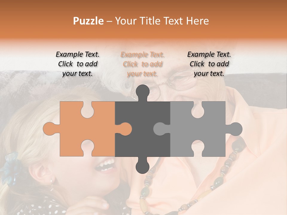 A Little Girl With Is Laughing With Her Great-Grandmother PowerPoint Template