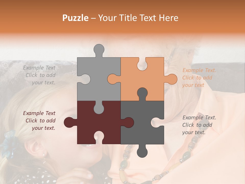 A Little Girl With Is Laughing With Her Great-Grandmother PowerPoint Template