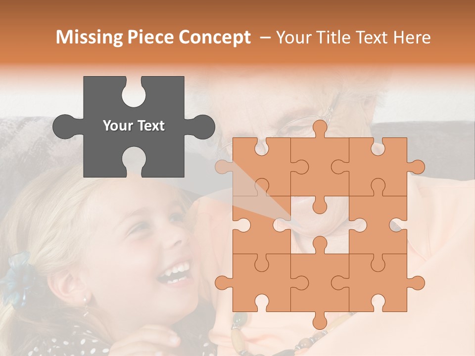 A Little Girl With Is Laughing With Her Great-Grandmother PowerPoint Template