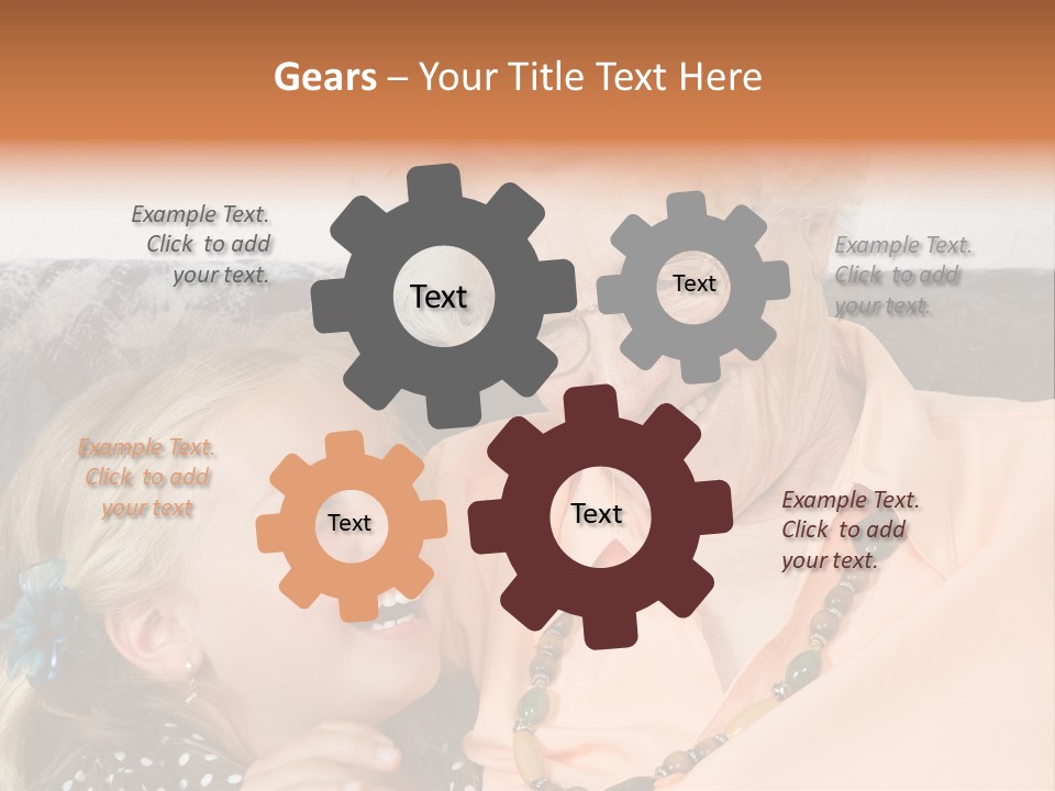 A Little Girl With Is Laughing With Her Great-Grandmother PowerPoint Template