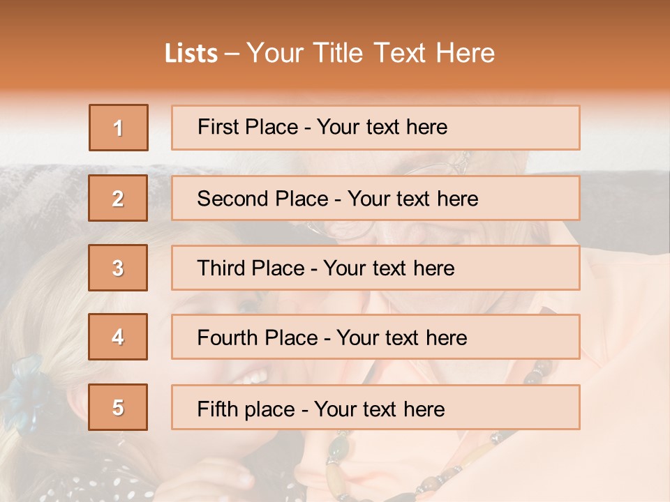 A Little Girl With Is Laughing With Her Great-Grandmother PowerPoint Template
