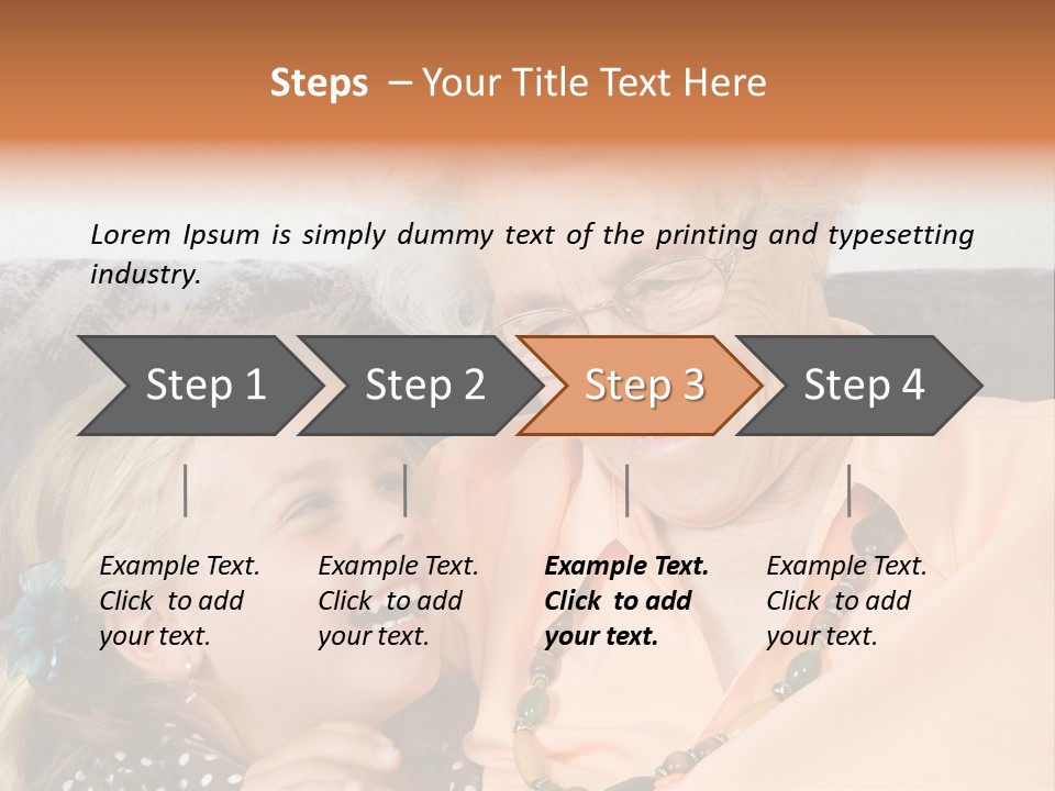 A Little Girl With Is Laughing With Her Great-Grandmother PowerPoint Template