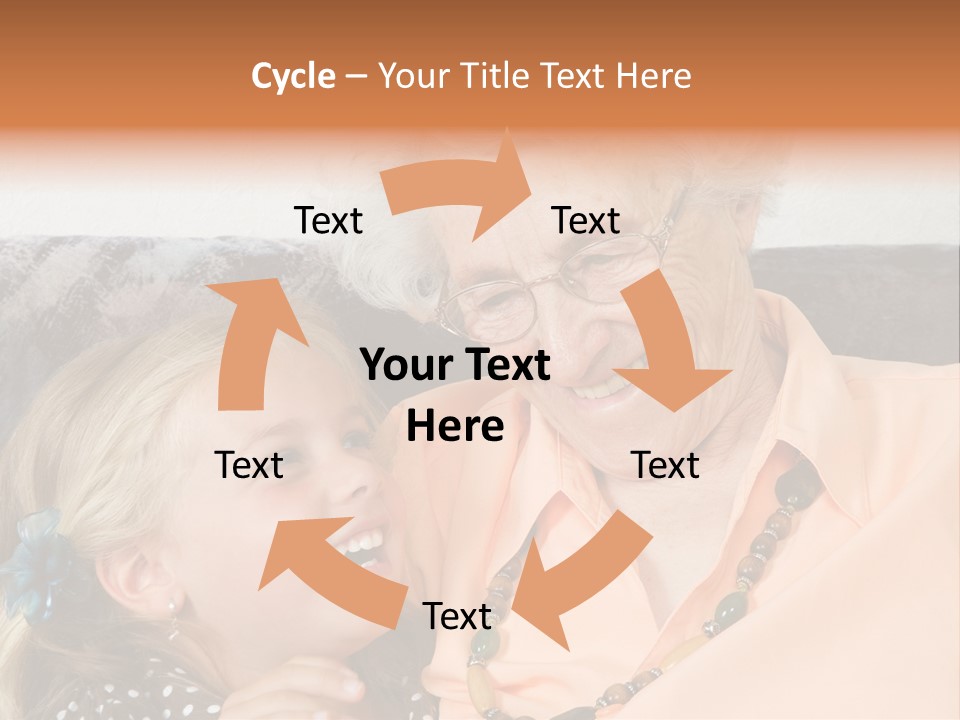 A Little Girl With Is Laughing With Her Great-Grandmother PowerPoint Template