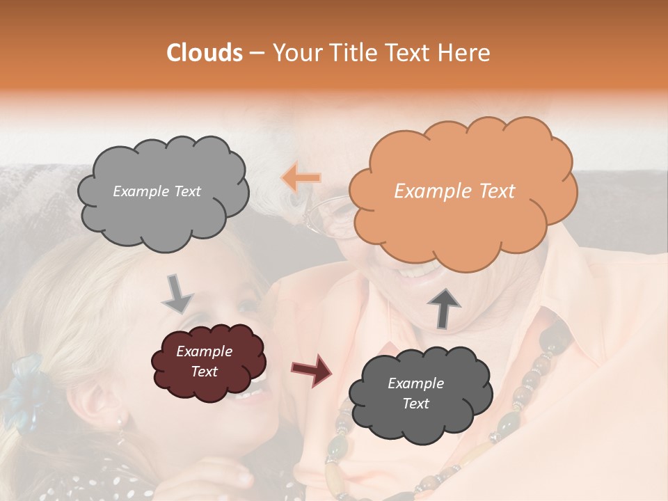 A Little Girl With Is Laughing With Her Great-Grandmother PowerPoint Template