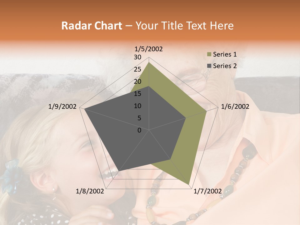 A Little Girl With Is Laughing With Her Great-Grandmother PowerPoint Template