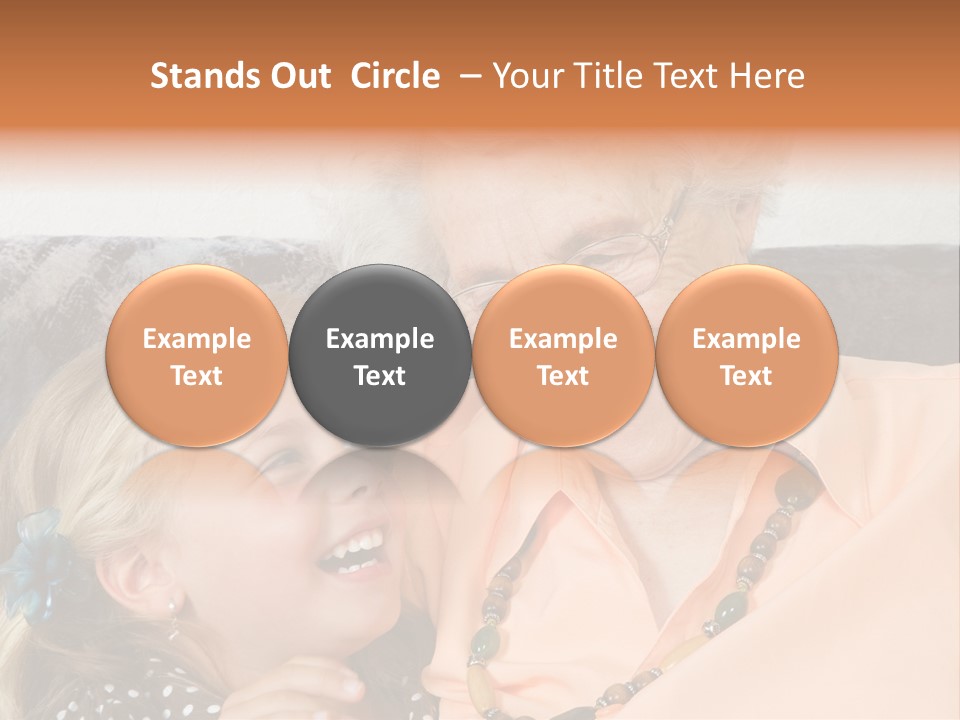 A Little Girl With Is Laughing With Her Great-Grandmother PowerPoint Template