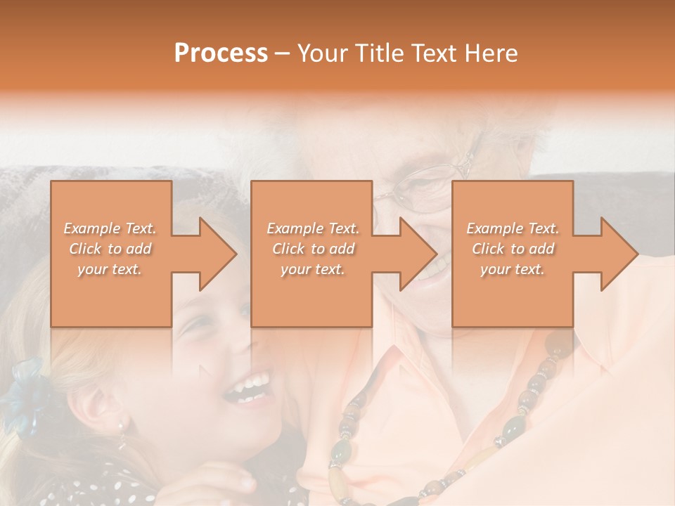 A Little Girl With Is Laughing With Her Great-Grandmother PowerPoint Template