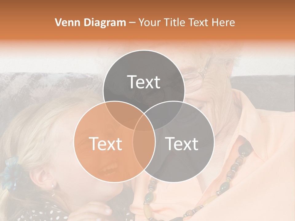 A Little Girl With Is Laughing With Her Great-Grandmother PowerPoint Template