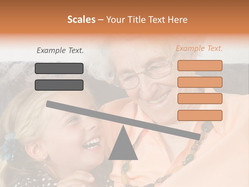 A Little Girl With Is Laughing With Her Great-Grandmother PowerPoint Template