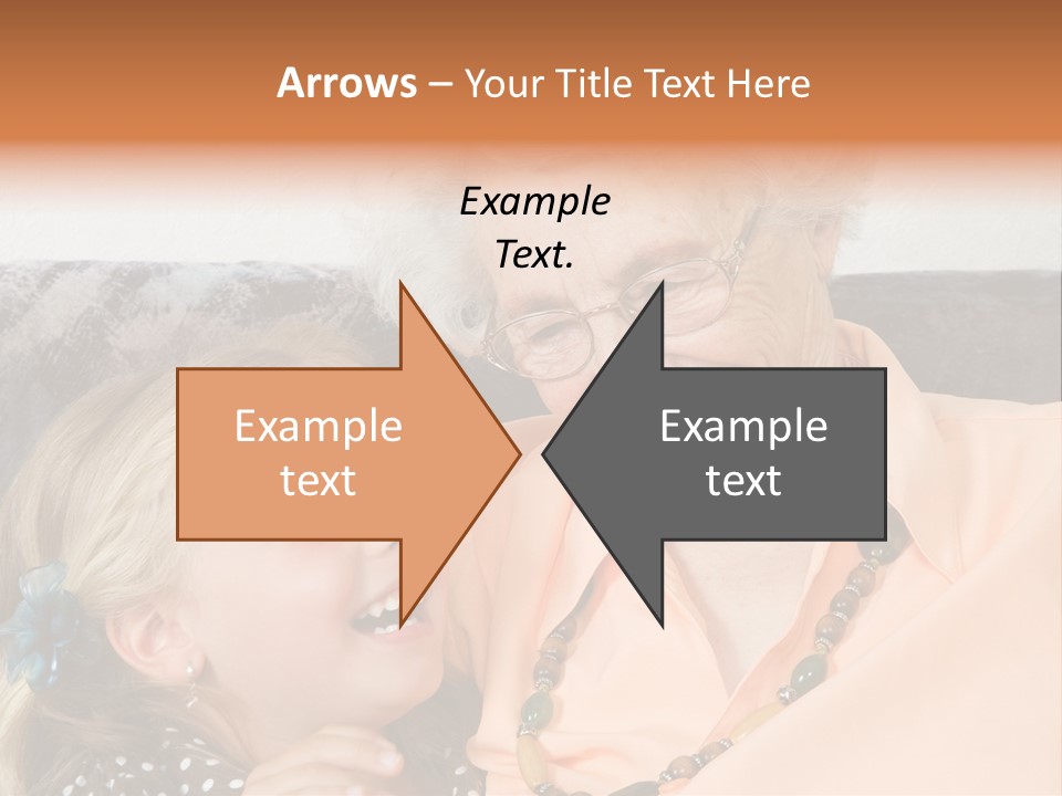 A Little Girl With Is Laughing With Her Great-Grandmother PowerPoint Template