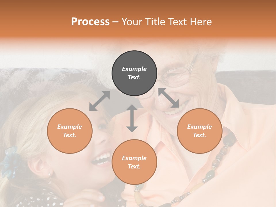 A Little Girl With Is Laughing With Her Great-Grandmother PowerPoint Template