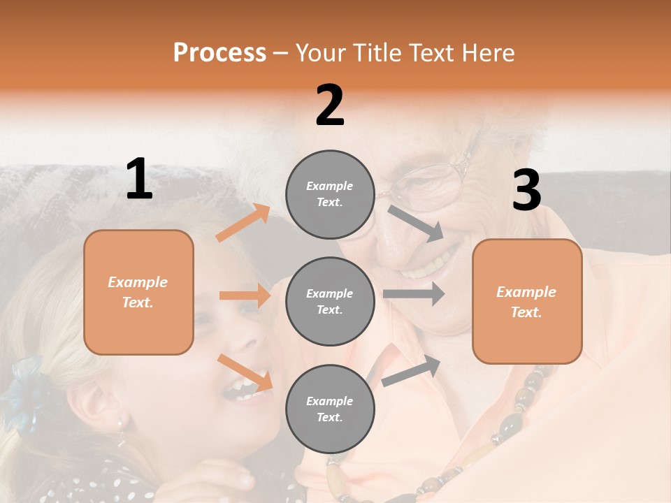 A Little Girl With Is Laughing With Her Great-Grandmother PowerPoint Template