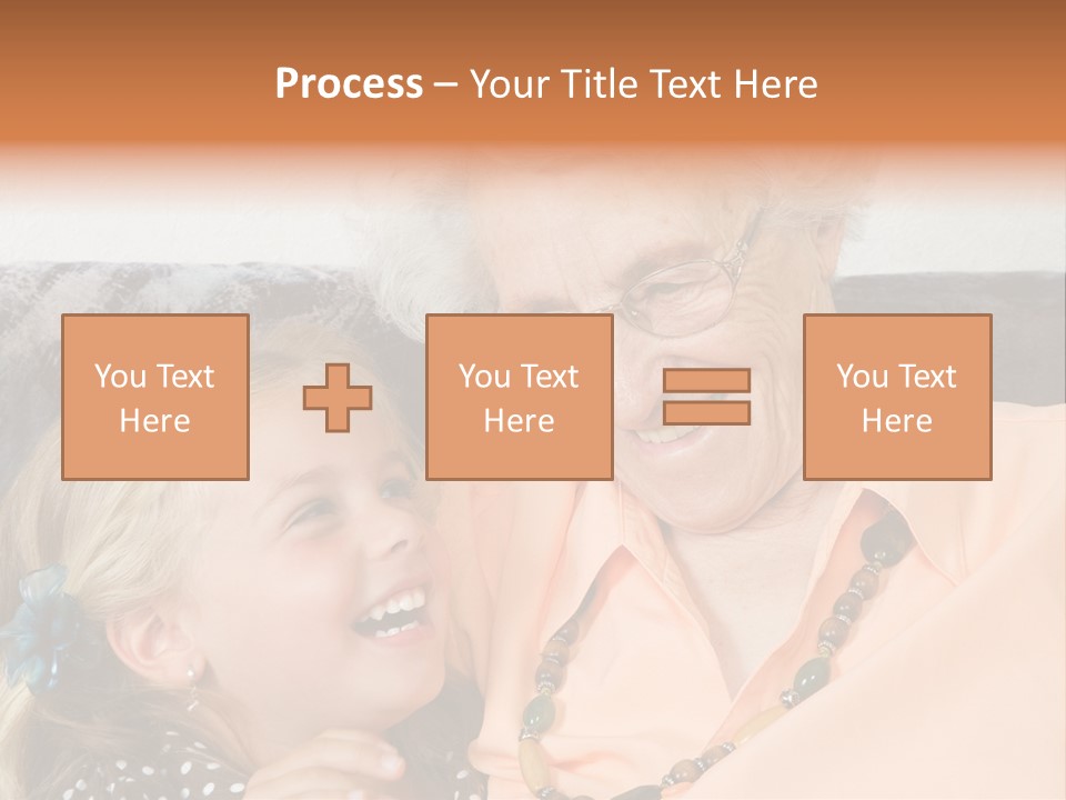 A Little Girl With Is Laughing With Her Great-Grandmother PowerPoint Template