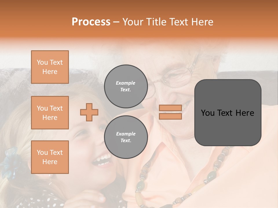A Little Girl With Is Laughing With Her Great-Grandmother PowerPoint Template