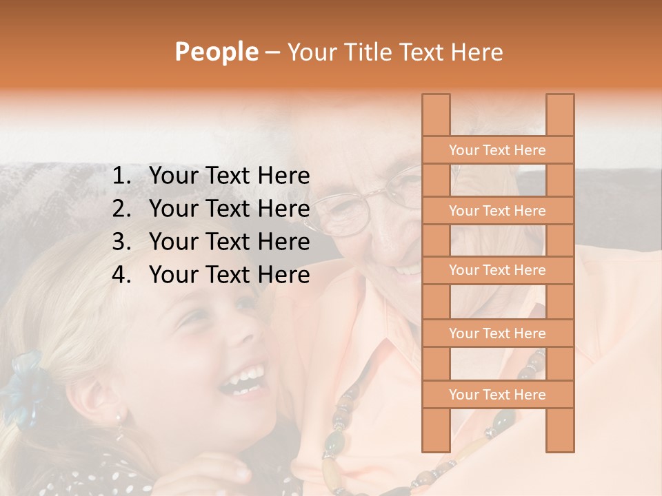 A Little Girl With Is Laughing With Her Great-Grandmother PowerPoint Template